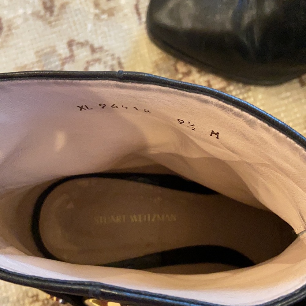 Stuart Weitzman Expert leather buckle moto boots - Picture 8 of 10